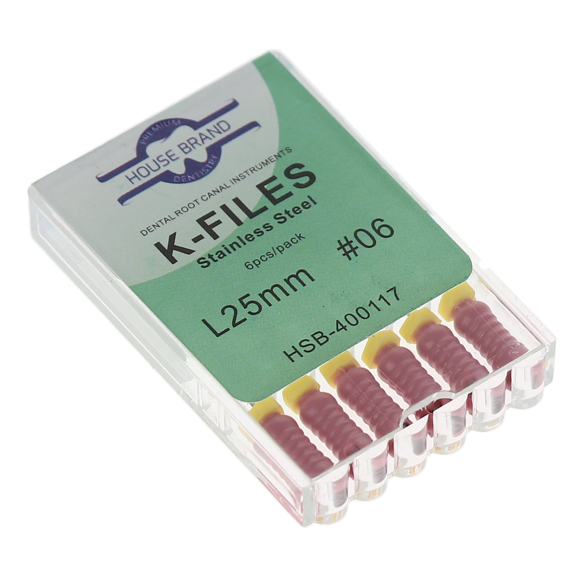 House Brand Dentistry 400117 HSB Endodontic K-Files 25mm #06 Pink Stainless Steel 6/Pk House Brand Dentistry 400117 HSB Endodontic K-Files 25mm #06 Pink Stainless Steel 6/Pk